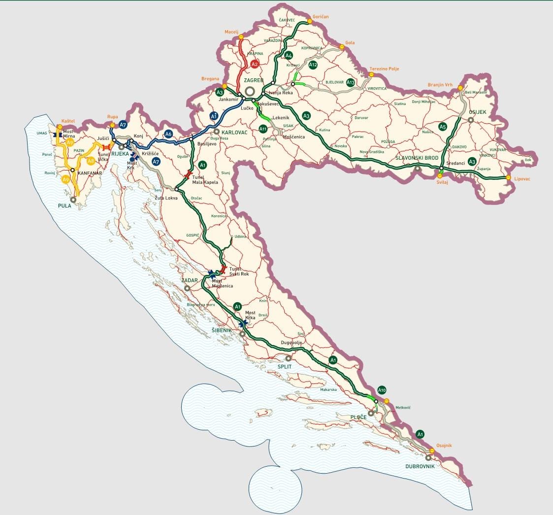 croato autostrade mappa