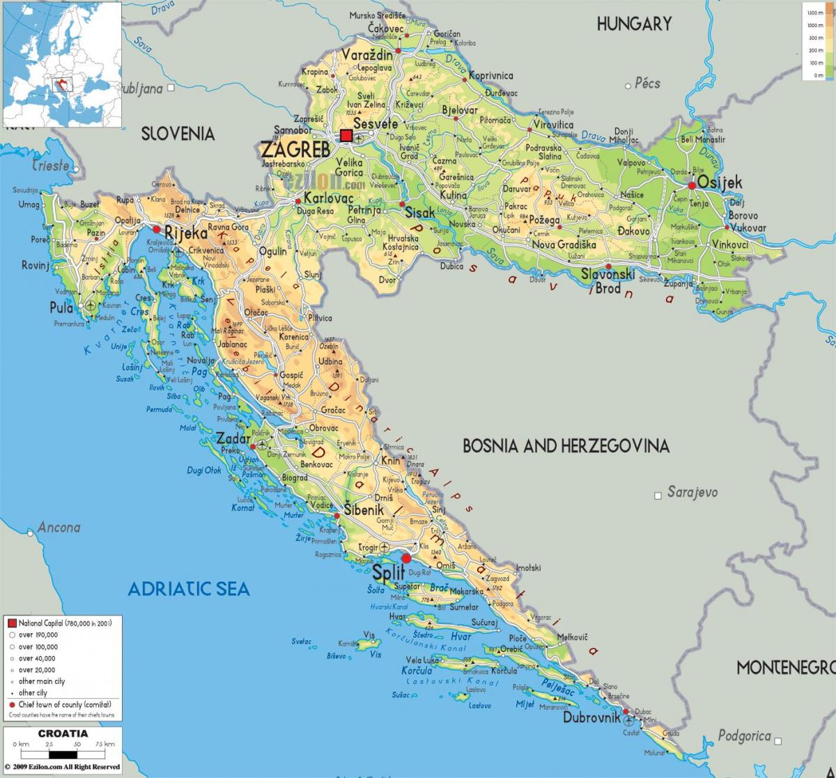 mappa della croazia fiume