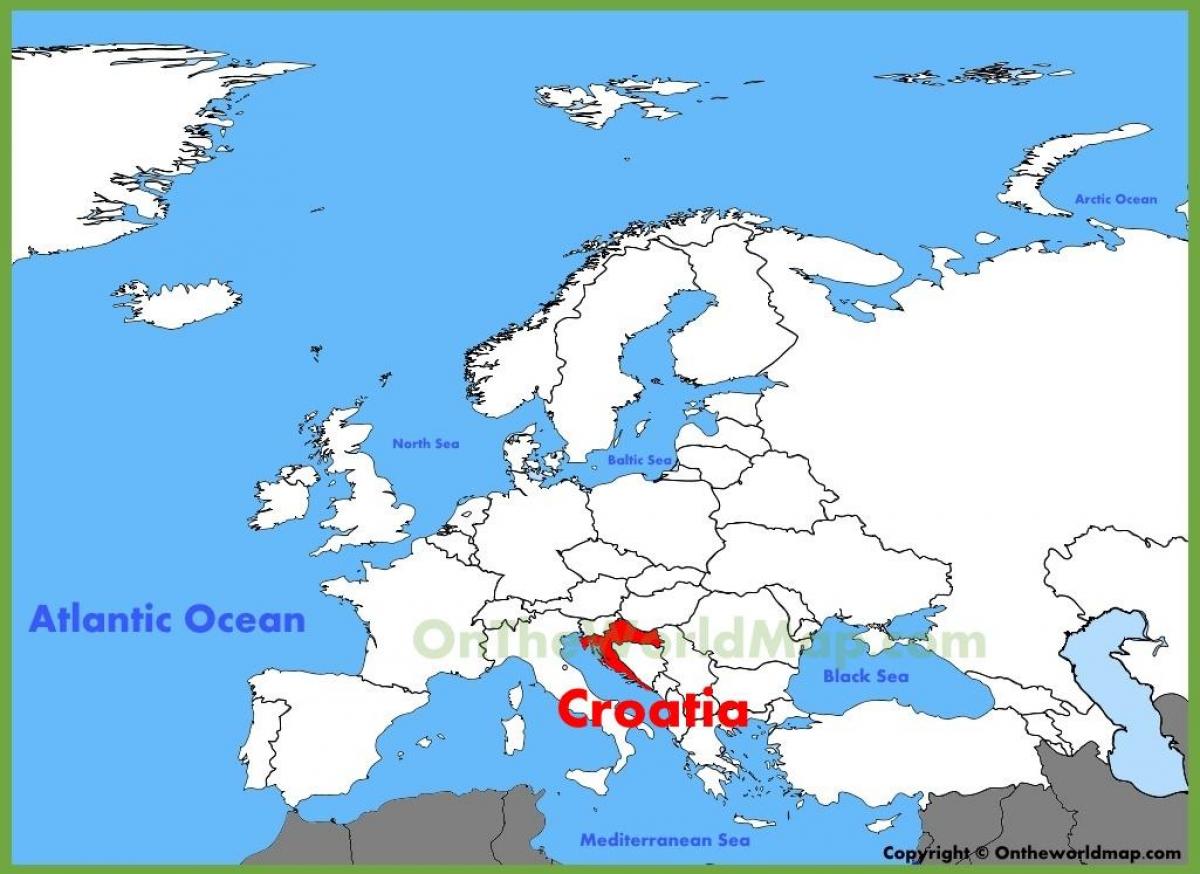 croazia, posizione sulla mappa del mondo
