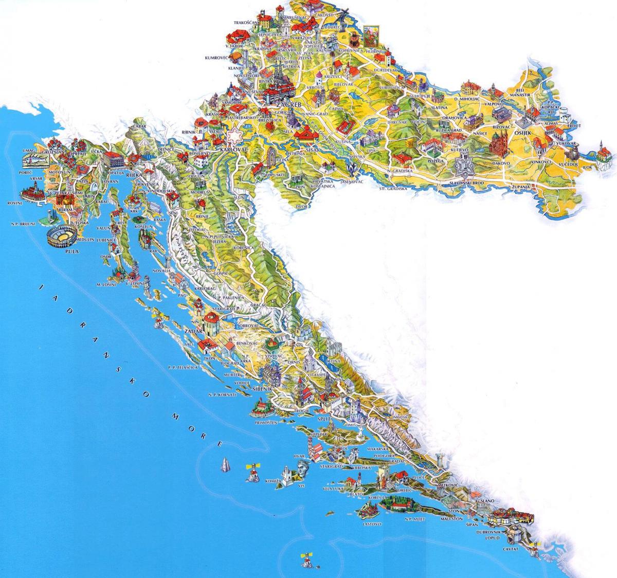 croazia attrazioni turistiche mappa