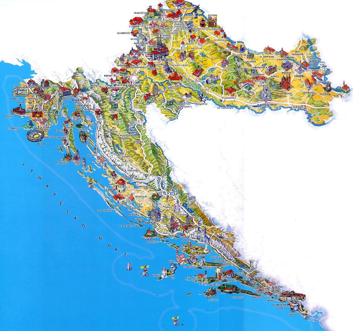 croazia luoghi da visitare mappa