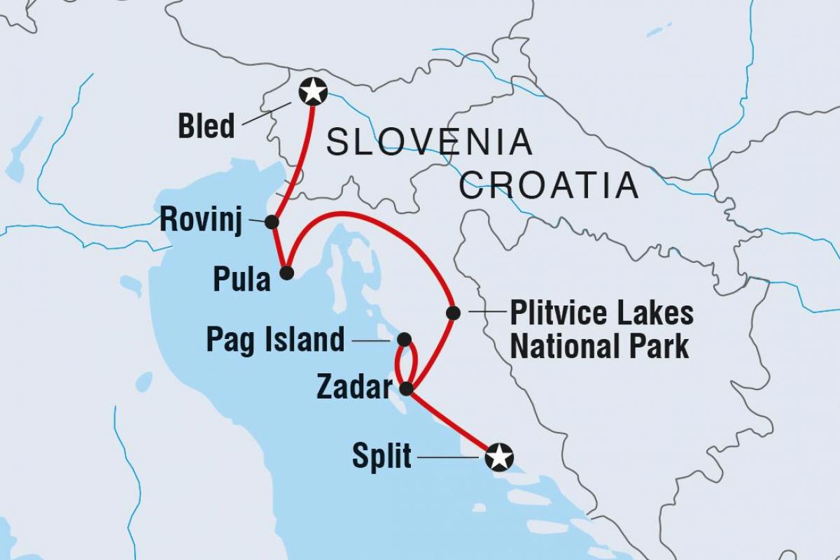 plitvice croazia mappa