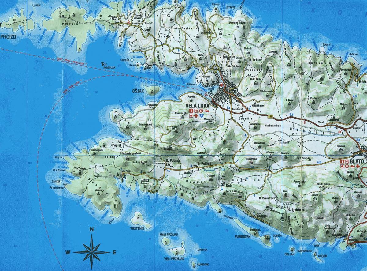 mappa di korcula, croazia