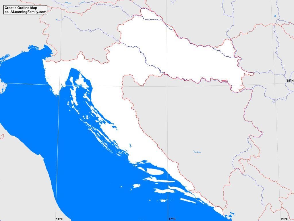 croazia contorno mappa