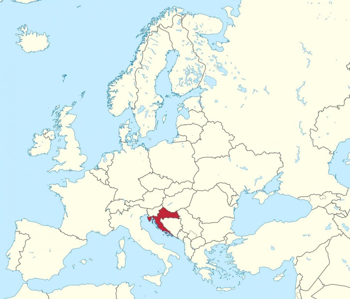 croazia mappa dell'europa
