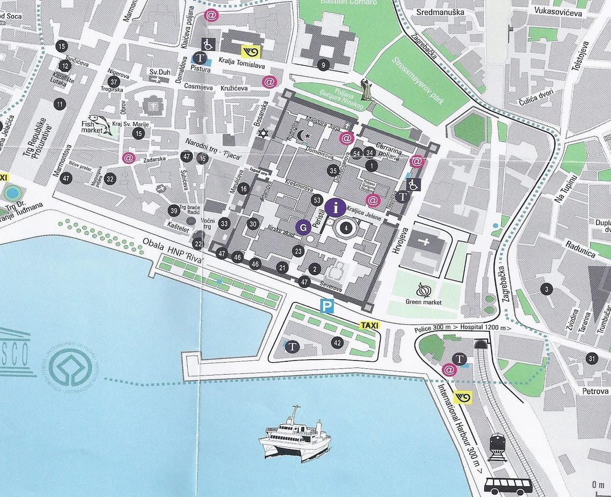 mappa stradale di spalato, in croazia