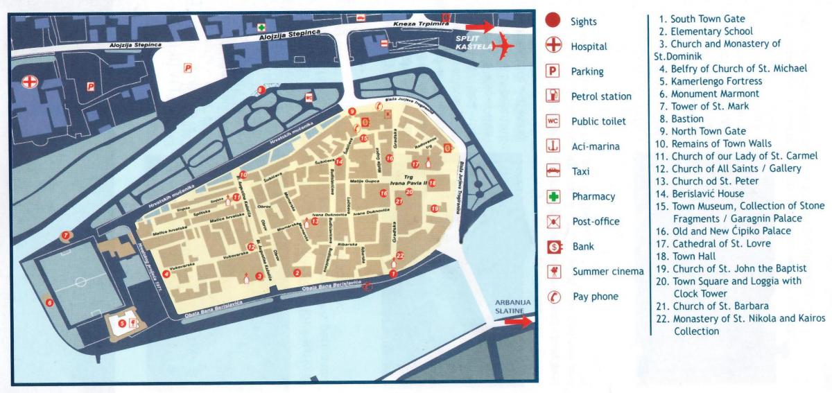 croazia trogir la mappa