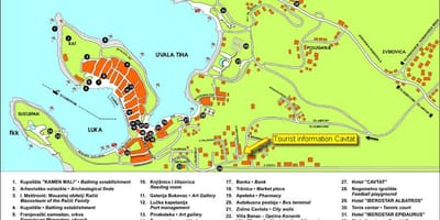 Mappa della città di cavtat, croazia 