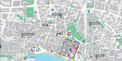 Mappa della città vecchia di spalato, croazia