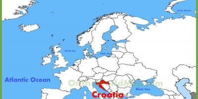 Croazia, posizione sulla mappa del mondo