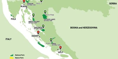Mappa della croazia parchi nazionali 