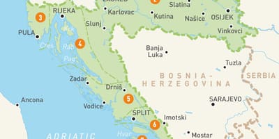 Mappa della croazia regioni 