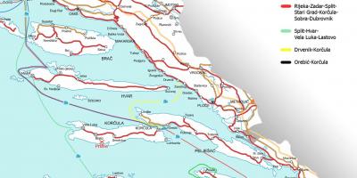 Mappa della croazia traghetto