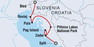 Plitvice croazia mappa