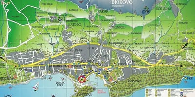 Mappa della città di makarska croazia