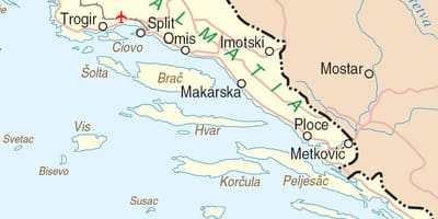 Mappa della croazia meridionale