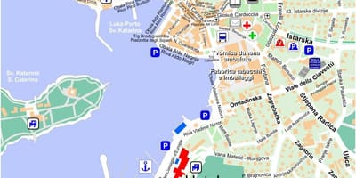 Mappa di rovigno, croazia